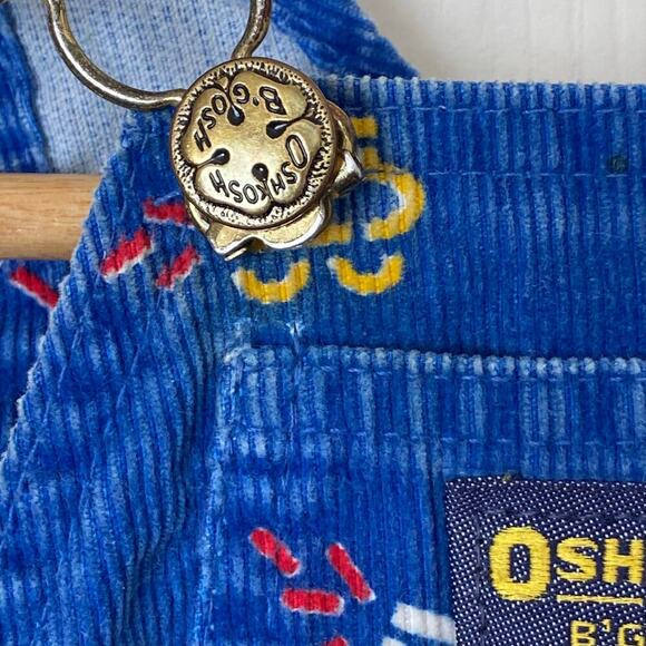 Vintage OSHKOSH B' GOSH Corduroy Overalls Car Truck Bulldozer Print USA,18 Month - Picture 11 of 13